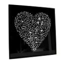 Wanddecoratie Muziek Hart - zilver glitter