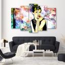 Lærredstryk 5 styk, Audrey Hepburn farve