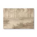 Houten Wanddecoratie bos bij het meer in beige mist - Ms Tiff