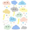 Muursticker set pastel wolken