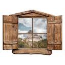 3D Wallsticker trævindue - Karlstein Slot