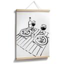 Póster Bodegón Cena con Vino | Line Art - Treechild