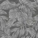 Papel pintado Jungla gris antracita plateado con efecto metálico - Papel pintado tejido-no tejido palmeras