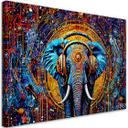 Canvasbillede, Elefant i hovedtelefoner abstraktion
