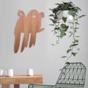 Decoración en madera caoba - Trío de loros en una rama