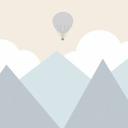 KidsMountains3 bjergtapet i grøn hvid - non-woven tapet Designwalls 2 - 2,55 x 3,5 m