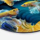 Tableau sur alu-Dibond rond Egger - Poisson coloré