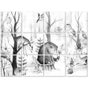 Azulejos Adhesivos Kvilis - Amigos animales en el bosque - blanco y negro - lote de 12