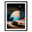 Póster Space - Coche de carreras retro en el espacio - Taudalpoi