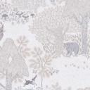 Papel pintado bosque con animales beige gris - papel pintado infantil con oso y ciervo