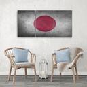 3 stykke lærredstryk, Japans flag