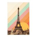 Póster de tela Bodart - Torre Eiffel retro con arco iris