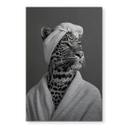 Billede med sølveffekt Royale Spa time-out med leopard - Rahner – print på aluminium (Alu-Dibond)