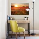 Muurprints Klaprozen bij Zonsondergang