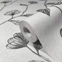 non-woven tapet grå sølv blomster til stue soveværelse køkken marburg tapet