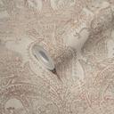 Vintage barokt tapet beige, grå, rødbrun - Ikke-vævet tapet med ornamenter