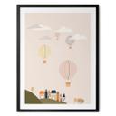 Póster infantil Globos aerostáticos de colores en el cielo - Lisboa