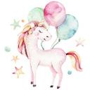 Sticker mural Kvilis - Licorne aux ballons