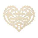 Decoración en madera corazón - pájaro pareja amor - álamo