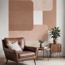 Boho-abstraktionstapet i beige-brun | Abstrakt fototapet - Costa