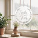 Akrylglasbillede, vinduesbillede til ophængning Smile and shine - Rund