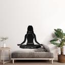 Wallsticker yoga siddende stilling af den kloge silhuet monokrom