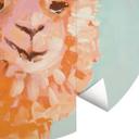 Fototapet med dyremotiv - Orange Alpaca - Zwara - Rundt - vliesetapet/selvklæbende non-woven tapet