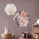 Hexagon Dibond Farverige eukalyptusblade - Sisi & Seb