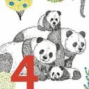 Fototapet Illustration af zoo-dyr med tal - Walentynowicz