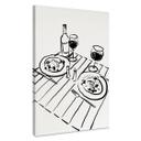 Lienzo bodegón cena con vino - Treechild