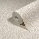 Ikke-vævet tapet i beige med bladmotiv og blomstret natur
