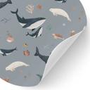 Mundo submarino marítimo - Ballenas y animales marinos - Kikki Belle - Redondo