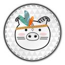 Wandcirkel Alu-dibond Indian Pig