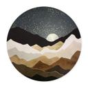 Póster SpaceFrog Designs - Estrellas doradas - Redondo