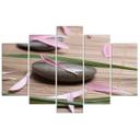 5 stykke lærredstryk Stone Zen blomster
