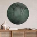 Wanddecoratie Bosmagie in de ochtendnevel groen - Ms Tiff - Alu-Dibond Rond