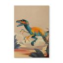 Træplakat Velociraptor - Braun