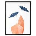 Póster Hojas de Monstera en dos jarrones color albaricoque - Kubistika