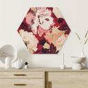Hexagon Dibond Pæoner med store blomster - SpaceFrog Designs