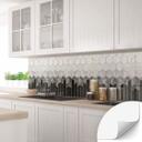 Salpicadero de cocina autoadhesivo Fredriksson - Hexágonos: negro y gris