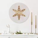 Vægcirkel Orara Studio - Golden Snowflakes – print på aluminium (Alu-Dibond)
