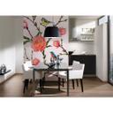 foto tapet designwalls i grå og pink non-woven tapet Little Birds fugle fugle roser