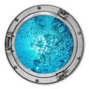 Tableau en Alu-Dibond effet trompe l'œil - Hublot - Son de l'océan - Rond