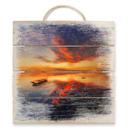 Cuadro de madera Krol - Una puesta de sol resplandeciente - cuadrado - 40x41,5 cm