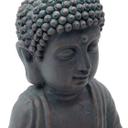 Meditative Deko Buddha Statue sitzend Bronze-Optik - 19x31 cm