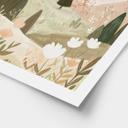 Plakat pastel bjerglandskab med blomster - Treechild