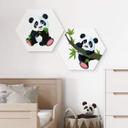 Hexagone - alu-Dibond Panda grimpant