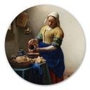 Wandcirkel Alu-Dibond Vermeer - Melkmeisje