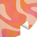Tapet cirkel Abstrakte bølger i ferskenfarve - Bloom - vliesetapet/selvklæbende non-woven tapet
