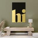 Geborsteld Alu-Dibond met goud-, zilver- & kopereffect - Hi - Typografie